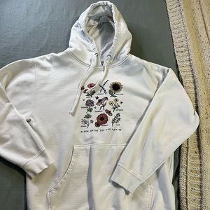 Flower Hoodie, Bloom Where You’re Planted Small Business Eco Friendly Hoodie